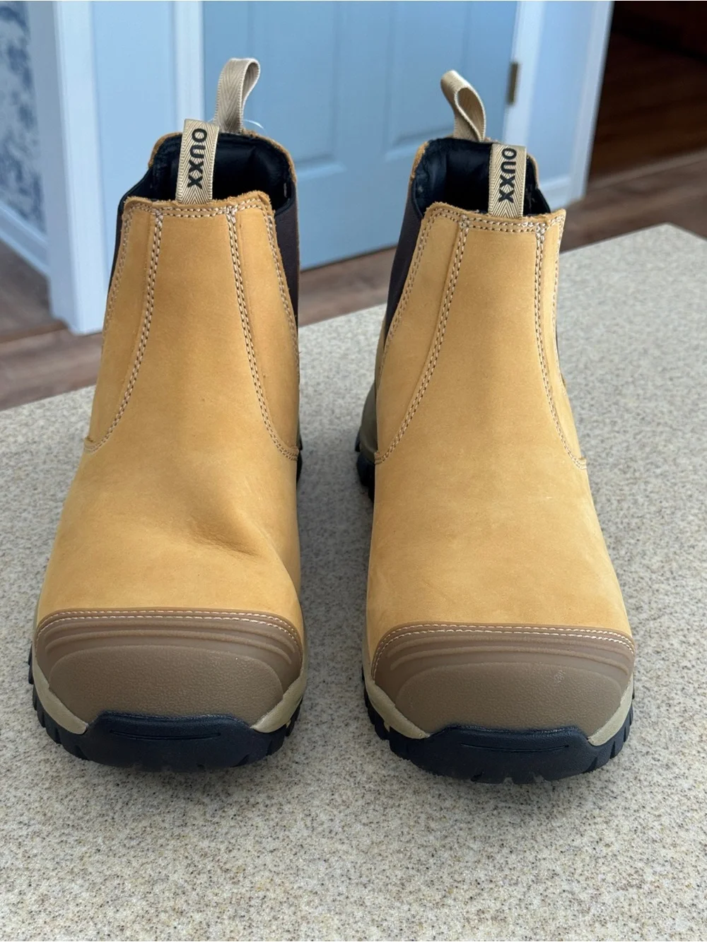 Ouxx Men’s Steel Toe Oil Slip Resistant Pull On Work Boots 11.5 Chelsea Nubuck
